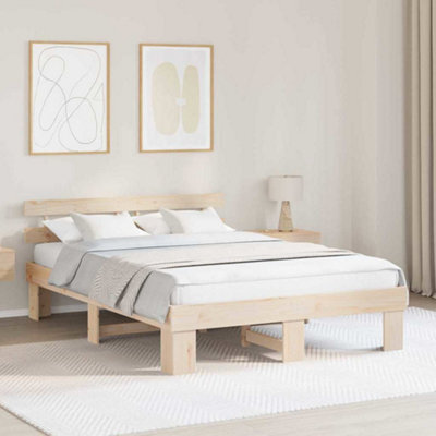 Walplus Bed Frame With Headboard Brown 160 X 200 Cm - image 1