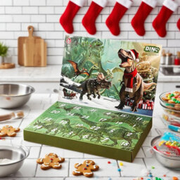 CLEFFNS Christmas Countdown Calendar Dinosaur Home Decorations Seasonal Decor 24 Pieces Christmas Dinosaur Statue For Desktop School - thumbnail 8