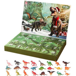 CLEFFNS Christmas Countdown Calendar Dinosaur Home Decorations Seasonal Decor 24 Pieces Christmas Dinosaur Statue For Desktop School - thumbnail 1