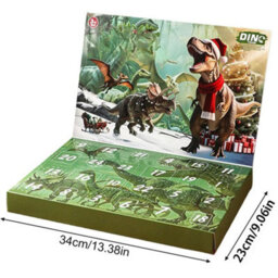 CLEFFNS Christmas Countdown Calendar Dinosaur Home Decorations Seasonal Decor 24 Pieces Christmas Dinosaur Statue For Desktop School - thumbnail 2