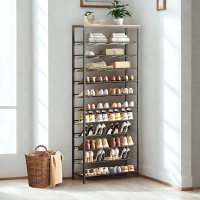 FURNOLD 12-Tier Large Hallway Shoe Rack Storage Organiser With Mesh Shelves - image 1