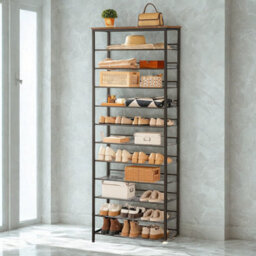 FURNOLD 12-Tier Large Hallway Shoe Rack Storage Organiser With Mesh Shelves - thumbnail 5