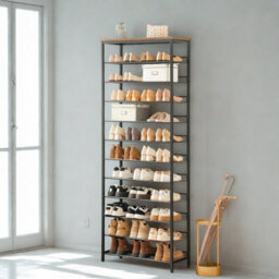 FURNOLD 12-Tier Large Hallway Shoe Rack Storage Organiser With Mesh Shelves - thumbnail 4
