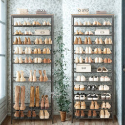 FURNOLD 12-Tier Large Hallway Shoe Rack Storage Organiser With Mesh Shelves - thumbnail 2