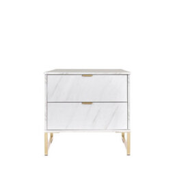 Nanjing 2 Drawer Midi Bedside Cabinet In Marble (Ready Assembled) - thumbnail 1