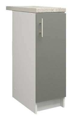 Jd Greta Kitchen Base Unit 300mm Storage Cabinet With Door Shelf 30Cm Grey Matt With Worktop - image 1
