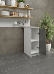 Jd Greta Kitchen Base Unit 300mm Storage Cabinet With Door Shelf 30Cm Grey Matt With Worktop - thumbnail 2