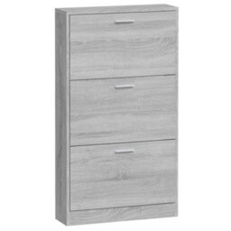 Vidaxl Shoe Cabinet Grey Sonoma 59X17X108 Cm Engineered Wood - thumbnail 5