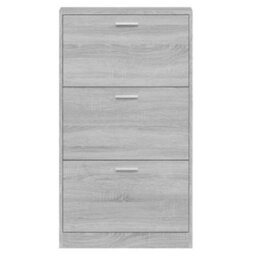Vidaxl Shoe Cabinet Grey Sonoma 59X17X108 Cm Engineered Wood - thumbnail 6