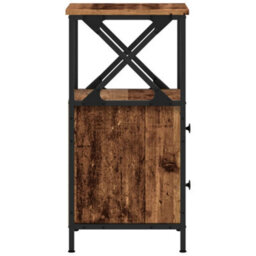 Berkfield Bedside Cabinet Old Wood 34X35.5X70 Cm Engineered Wood - thumbnail 5