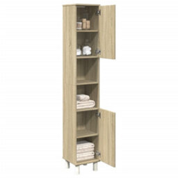 Walplus Bathroom Cabinet Sonoma Oak 30.5X30X179 Cm Engineered Wood - thumbnail 1