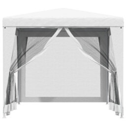 Walplus Party Tent Garden Gazebo Canopy With 4 Mesh Sidewalls 2.5X2.5 M White - thumbnail 3