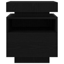 Berkfield Modern Bedside Cabinet With Led Lights 2 Pcs Black Oak 40X39X48,5 Cm - thumbnail 9