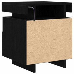 Berkfield Modern Bedside Cabinet With Led Lights 2 Pcs Black Oak 40X39X48,5 Cm - thumbnail 8