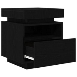 Berkfield Modern Bedside Cabinet With Led Lights 2 Pcs Black Oak 40X39X48,5 Cm - thumbnail 6