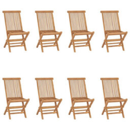 Berkfield Folding Garden Chairs 8 Pcs Solid Teak Wood