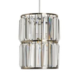 Inlight Quatro Brushed Clear Brass Effect Cylinder Lamp Shade (D)17Cm - thumbnail 4