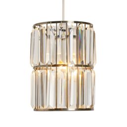 Inlight Quatro Brushed Clear Brass Effect Cylinder Lamp Shade (D)17Cm - thumbnail 3