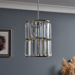 Inlight Quatro Brushed Clear Brass Effect Cylinder Lamp Shade (D)17Cm - thumbnail 8