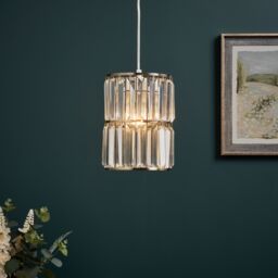 Inlight Quatro Brushed Clear Brass Effect Cylinder Lamp Shade (D)17Cm - thumbnail 2