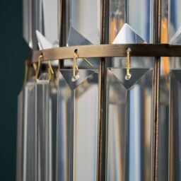 Inlight Quatro Brushed Clear Brass Effect Cylinder Lamp Shade (D)17Cm - thumbnail 7