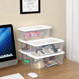 Songmics Box System, Eight-Unit Shoe Storage With Protective Lids For Smaller Footwear, Transparent - thumbnail 5