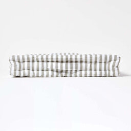 Homescapes Cotton Light Grey Thin Stripe Floor Cushion, 40 X 40 Cm - thumbnail 5