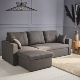 Sweeek - 3-Seater Reversible Corner Sofa Bed With Storage Ida Grey 219X84X68 Cm - thumbnail 2