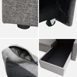 Sweeek - 3-Seater Reversible Corner Sofa Bed With Storage Ida Grey 219X84X68 Cm - thumbnail 9