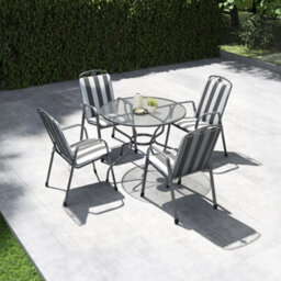 Pacific Lifestyle Savoy 4 Seater Mesh Metal Round Dining Set With Cushions - thumbnail 2