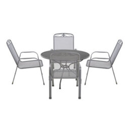 Pacific Lifestyle Savoy 4 Seater Mesh Metal Round Dining Set With Cushions - thumbnail 3