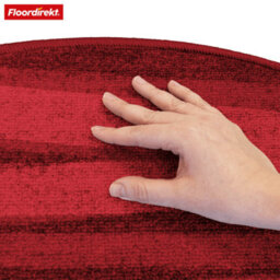 Floordirekt Via Veneto Self Adhesive Edged Velour Stair Tread Mat For Indoor Stairs Semicircular Red 23.5 X 65 Cm - thumbnail 3