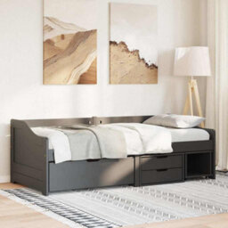 Berkfield Day Bed With 3 Drawers Without Mattress Irun Black 90X200 Cm - thumbnail 4