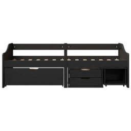 Berkfield Day Bed With 3 Drawers Without Mattress Irun Black 90X200 Cm - thumbnail 5