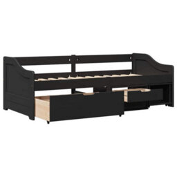 Berkfield Day Bed With 3 Drawers Without Mattress Irun Black 90X200 Cm - thumbnail 6