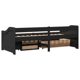 Berkfield Day Bed With 3 Drawers Without Mattress Irun Black 90X200 Cm - thumbnail 8