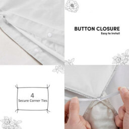 Aspire Homeware Plain Duvet Cover Set Soft Microfibre, White, Super King (L)220Cm X (W)260Cm - thumbnail 4