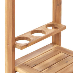 Wyld And Coco Arborlux Garden Serving Cart 47 X 90 Cm Acacia 2-Tier Wheeled Trolley - thumbnail 7