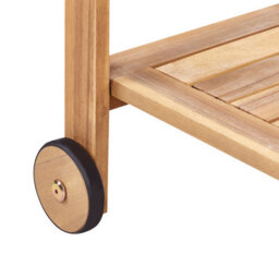 Wyld And Coco Arborlux Garden Serving Cart 47 X 90 Cm Acacia 2-Tier Wheeled Trolley - thumbnail 8