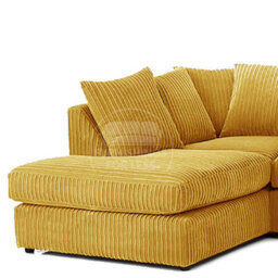 Furnishings For Less UK Luxor Mustard Jumbo Cord Large 5 Seater Corner Sofa Long Left Hand Facing - thumbnail 2