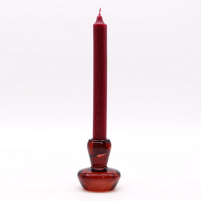 Serenityy Mushroom Flip Dinner Candle And Tealight Holder, Vampire Red, Glass, 191G - image 1