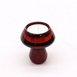 Serenityy Mushroom Flip Dinner Candle And Tealight Holder, Vampire Red, Glass, 191G - thumbnail 2
