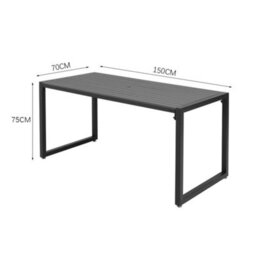 Living And Home Outdoor Wooden And Metallic Garden Dining Set Coffee Table And Benches Set With Umbrella Hole 150Cm - thumbnail 6