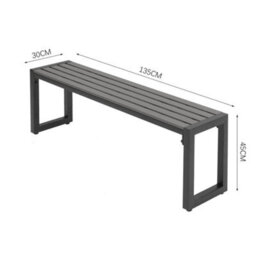 Living And Home Outdoor Wooden And Metallic Garden Dining Set Coffee Table And Benches Set With Umbrella Hole 150Cm - thumbnail 7