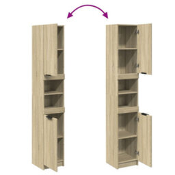 Berkfield Bathroom Cabinet Sonoma Oak 32X34X188.5 Cm Engineered Wood - thumbnail 7