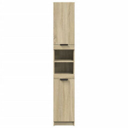Berkfield Bathroom Cabinet Sonoma Oak 32X34X188.5 Cm Engineered Wood - thumbnail 4