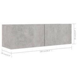 Berkfield 6 Piece Tv Cabinet Set Concrete Grey Engineered Wood - thumbnail 6