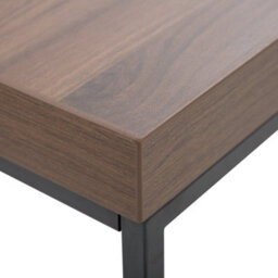 Beliani Aurora Industrial Side Table, Dark Brown Veneer Top, Black Legs, 60 X 60 Cm - thumbnail 5