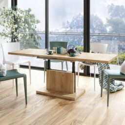 Heze Furniture Astrid 70 - 2 In 1 Extending Coffee / Dining Table - Gold Craft Oak - thumbnail 3