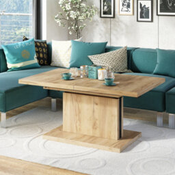Heze Furniture Astrid 70 - 2 In 1 Extending Coffee / Dining Table - Gold Craft Oak - thumbnail 4